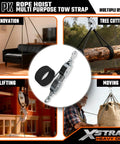 Beefy Heavy Duty Rope Hoist Kit With 4000 Lb Break Strength 65 Ft Poly Rope Includes Two 8 Ft Lift Slings, lifting applications.
