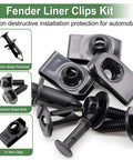Close-up of 52 Piece Engine Under Cover Splash Shield Bolt Kit With U Nut Clips And Fender Liner Clips showing fasteners.