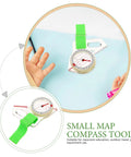 Directional Thumb Orienteering Compass Handheld Outdoor Navigation Tool For Hiking And Camping shown with green strap