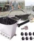 Killer Pneumatic Mortar Sprayer For Lightning Fast Texture Jobs Tough Cement Spray Gun with nozzles on construction site.