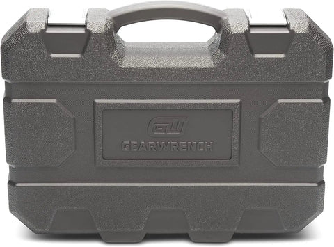 Carrying case for 18 Piece Deep Metric Impact Socket Set for One Half Inch Drive, off corner loading, black oxide finish.