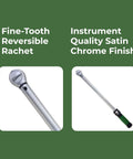 Click Style Torque Wrench Half Inch Drive 50 To 250 Ft Lbs 45 Tooth Ratchet with ergonomic grip and easy read scale