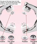No-Fuss Five Claw Snap Button Kit With One Hundred Multicolor Metal Snaps And Rock Solid Setup Plier showing assembly steps of snap buttons.