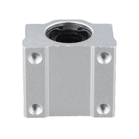 Close up of 4 Pack SCS12UU Aluminum Linear Ball Bearing Slide Blocks 12Mm Heavy Duty Motion Bushings built for CNC rigs.