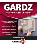 Gardz Water-Based Problem Surface Sealer 1 Gal Clear Interior Sealer packaging for drywall repairs and sealing surfaces