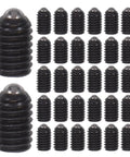 50 Pack M4x6 Ball Head Plunger Bolts Spring Loaded Stainless Steel Set Screws Heavy Duty Grub Fasteners in matte black.
