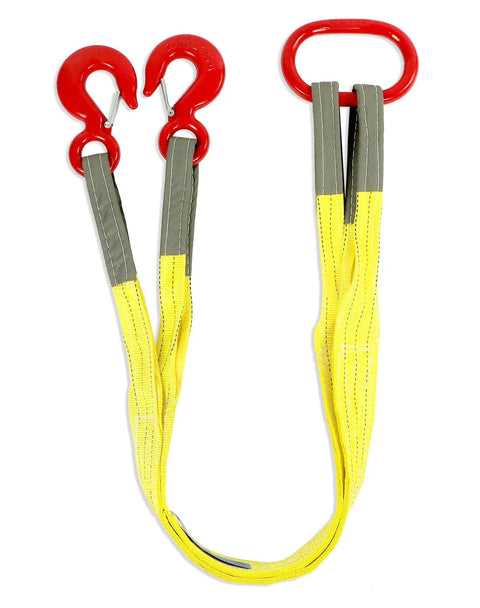 Heavy Duty Two Leg Bridle Web Sling With 4.92 Foot Length And 13227 Lb Capacity for safe lifting and rigging in construction.