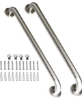 Built Tough 24 Inch Shower Grab Bars 2 Pack, Rock Solid Stainless Steel Bathroom Safety Handles, Smooth Brushed Nickel Finish and mounting hardware.
