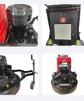 Close-up of Workhorse 12 Head Concrete Floor Polishing Grinder With Planetary Rotation System details in multiple angles