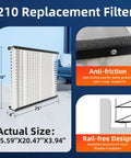 210 air filter with a precise fit, anti-friction pad, rail-free design, actual size 25.59x20.47x3.94. 2 Pack Replacement Air Filters 20x25x4 MERV 11 For Home HVAC Furnace, No Fuss Install, Precise Fit For 1210 1620 2210 2216 3210 4200, Durable Filtration, Low Air Resistance, Cleaner Indoor Air.