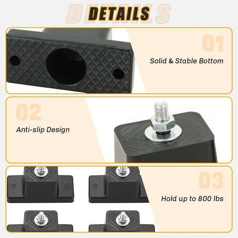 Solid rubber base with threaded insert for Hardcore Rubber Vibration Isolator Mounting Brackets With 4 Pieces And 8 Screws For AC HVAC Systems