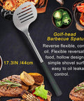 Golf Club Style BBQ Tool Set 7 Piece With Rubber Handles Stainless Steel Grilling Utensils Kit Includes spatula with steak and dishes