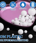Premium Solid Pom Plastic Bearing Balls For Drawers And Cabinet Slides Low Load Rollers Real Deal Polymer Replacement Parts Smooth Glide Action in a heart-shaped tray.