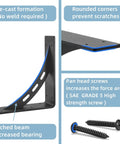 Beefy Heavy Duty Shelf Brackets 9 Inch By 8 Inch 1100 Pound Max Load Premium Alloy Mantel Brackets for home support detail