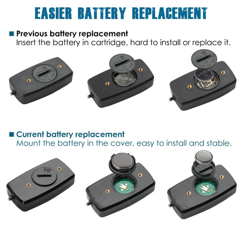 Battery replacement steps for Digital Tach Hour Meter And Engine Temperature Gauge With RPM And Temperature Alerts Backlit Display.