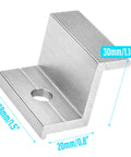 Rock Solid 10 Pack Aluminum Solar Panel End Clamps For 30mm Frame Height With Z Style Roof Mount Brackets, 30mm silver clamp detail.