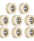 Straight Up Tough Eight Pack U Groove Plastic Guide Bearing Pulley Wheels designed for smooth sliding doors, 23mm size.