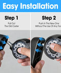 Easy installation guide for Heavy Duty Roller Blade Office Chair Wheels Set Of Ten Premium Caster with step-by-step visuals.