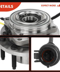 Front Wheel Bearing And Hub Assembly For Ford F250 And F350 Super Duty 2005 To 2010 4WD 8 Lug Srw Abs close-up showing connector and bearing details.