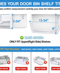 Upgraded Refrigerator Door Bin Right Side Replacement For RF4287HARS XAA And RF4289HARS XAA Models with dimensions shown