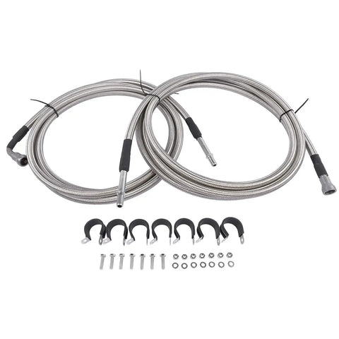No Sweat Fuel Line Quick Fix Kit For Chevy Silverado Gmc Sierra 1500 Classic 2004 To 2007 V8 Gas Engine Crew Cab Short Or Long Bed Solid Drop In Replacement Connector Assembly Oem 819875 with two braided lines and mounting hardware.