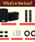 Dual Waterproof Outdoor Speaker System With 6.5 Inch Weatherproof Wall Or Ceiling Mount Speakers accessories and components