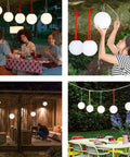 Bolleke Red Indoor Outdoor LED Lantern Cordless Rechargeable Light For Patio And Backyard Vibes Camp Ready Ambience glowing at night