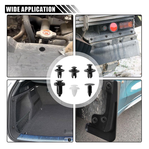 Beefy Plastic Car Trim Clips Kit With Handy Storage Box Universal Bumper Rivets showcased in car repair contexts