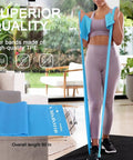 Color Coded Resistance Bands For Intense Workouts Physical Therapy Gym Strength Training Muscle Recovery Built For Pilates Yoga Beginners With Five Progressive Tension Levels To Crush Every Legit Fitness Goal, showing heavy tension band 60 in long.