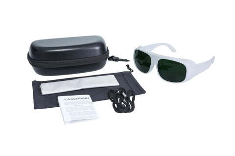Kickass Laser Safety Glasses For Handheld Laser Welding And Fiber Lasers 900 To 1100Nm Od8 Plus Din4 Rating Heavy Duty Eye Shielding Goggles with case and cleaning cloth.