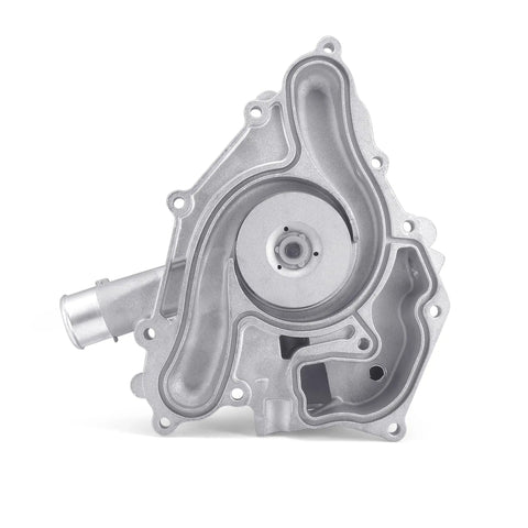 Pro Level Water Pump Conversion Built To Run Smooth And Dodge The Stress Featuring Durable Sealed Bearings And Leak Free Gaskets Cools 5.7 Liter And 6.4 Liter Engines Piping Hot In 2011 Plus Charger Bodies - side view of aluminum water pump.