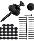 Heavy Duty Outdoor Structural Wood Screws Kit 0.220 Inch By Three And A Half Inch With Hex Head Washers, black rust resistant coating
