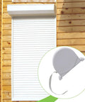 Heavy Duty Roller Shutter Winder Box Hand Operated Belt Organizer Top Shelf Replacement Kit installed on wooden wall with cord detail