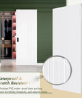 White Concealed Sliding Barn Door Kit Delivers A Slick Glide Ride And No Fuss Assembly For Tight Openings and showcases two barn doors in a modern interior.