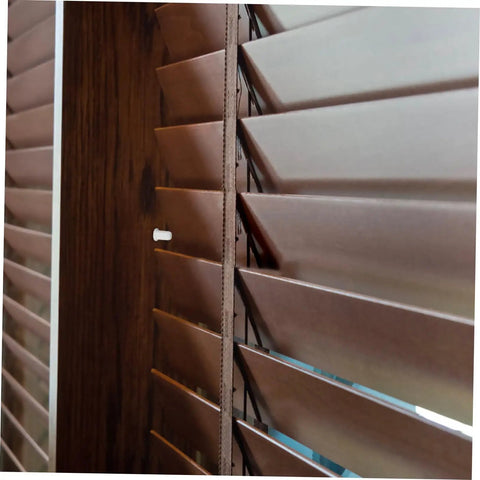Heavy Duty White Plastic Shutter Repair Pins And Louver Spring Clips For Quick No Fuss Household Fix Ups Rock Solid Replacement Kit installed in window blinds.