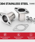 Heavy Duty Zero Hassle Universal 2 Bolt Exhaust Flange Repair Piping Kit With Premium 304 Stainless Steel Gasket Set.