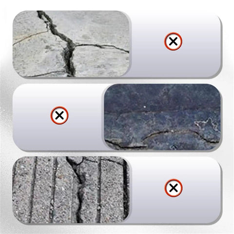Cracked concrete surfaces showing repairs needed with Premium Strength Concrete Crack Repair Adhesive And Quick Drying Waterproof Sealant For Driveway Patio Walkways Solid Fix Tough As Nails Outdoor Patch Gray Tube.