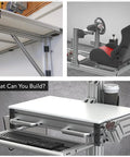 Rock Solid Aluminum Inside Corner Bracket For T Slot Extrusion 90 Degree Angled Connector used in workstation assembly with keyboard and coffee