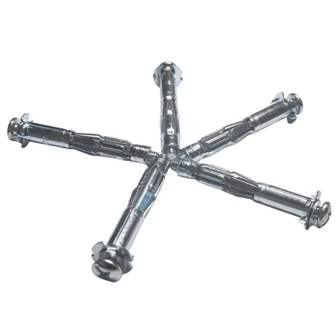 Hollow Wall Anchors Set 1/4 Inch By 2 Inch Bolts, 5 Pieces For Wall Thickness 5/8 To 1-1/8 Inches, in spider leg expansion layout.