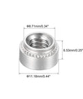 Tough As Nails 1/4-20 Stainless Steel Rivet Nuts Self Clinching For Sheet Metal 0.25 Inch Round Head 50Pcs close-up view