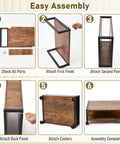Easy assembly steps for Straight Up Slick 2 Tier Printer Stand Under Desk With Easy Glide Wheels And Open Lower Shelf For A4 Paper Storage Brown Desktop Organizer.