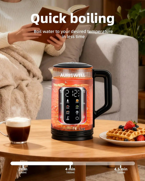 Electric Tea Kettle With Temperature Control And Glass Body For Tea And Coffee Daily Driver Smart Water Boiler Auto Shut Off 12 Hour Keep Warm
