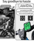 GPS Bike Computer With Wireless Data Sync And Green Auto Backlight 2.4 Inch LCD Screen Speedometer Odometer IPX7 Mounted