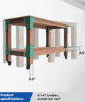 Heavy Duty Workbench Bracket Kit 8 Pack 4mm Steel Corner Brackets For 2x4 Lumber Rust Resistant Powder Coated Easy DIY Assembly