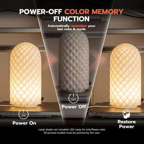Sick Bright Ir Rgb Led Lamp Kit For 3D Printers showing power settings and color memory function with illuminated design.
