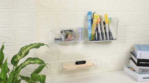 Magnetic Desk Organizer Set With Modular Stand Metal Construction Three Trays And Pen Holder For Office Home Dorm Study Room