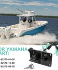 Boat on water with 12V Marine Outboard Ignition Key Switch Panel for Yamaha Outboard Engines, 704-82570-01-00 shown