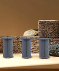 Upgrade Your Space With This Killer Silicone Cable Grommet Kit. Features Six 3/4 Inch Pass Thru Holes That Crush Wire Chaos While Dodging Dust And Bugs For A Sleek Home Office Setup Total Game Changer. Gray silicone cable grommets, front view, three pieces displayed