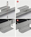 Heavy Hitter Solar Panel Z Bracket Mounts 16 Pack Thick Reinforced Stainless Steel installation steps showing bolt and washer setup.