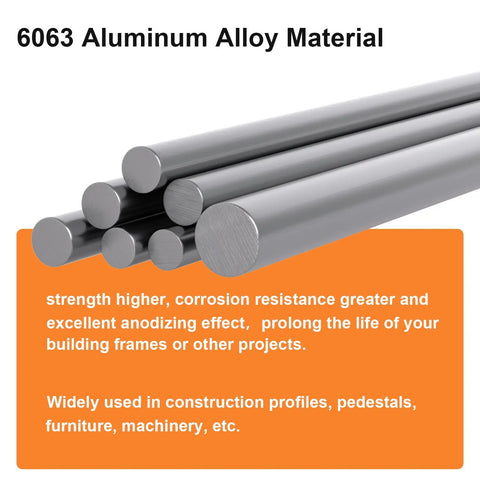 Pro Level 2020 Aluminum Extrusion White T Slot Linear Rail Kit Anodized Finish Solid Frame For 3D Printer Rigs And CNC Buildouts, 6063 aluminum rods.